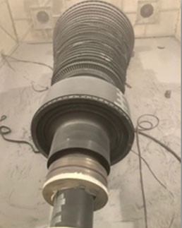 Sand blasting of turbine blades